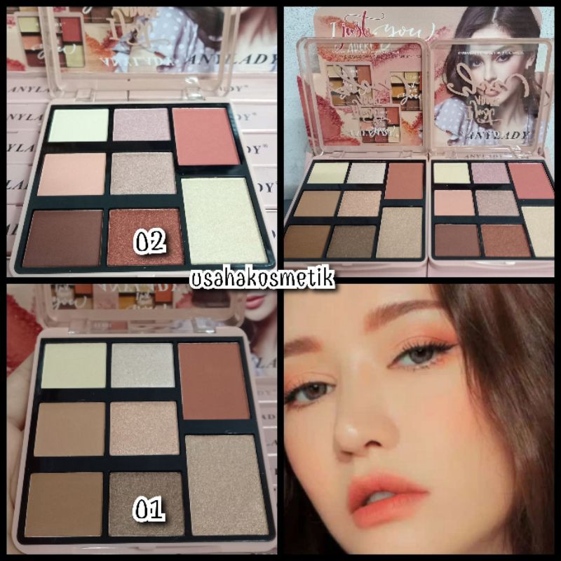 EYESHADOW &amp; HIGHLIGHTER 12 WARNA GLAMOUR | 8WARNA 1 JUST ADORE YOU DARI ANYLADY NO 820 | 821