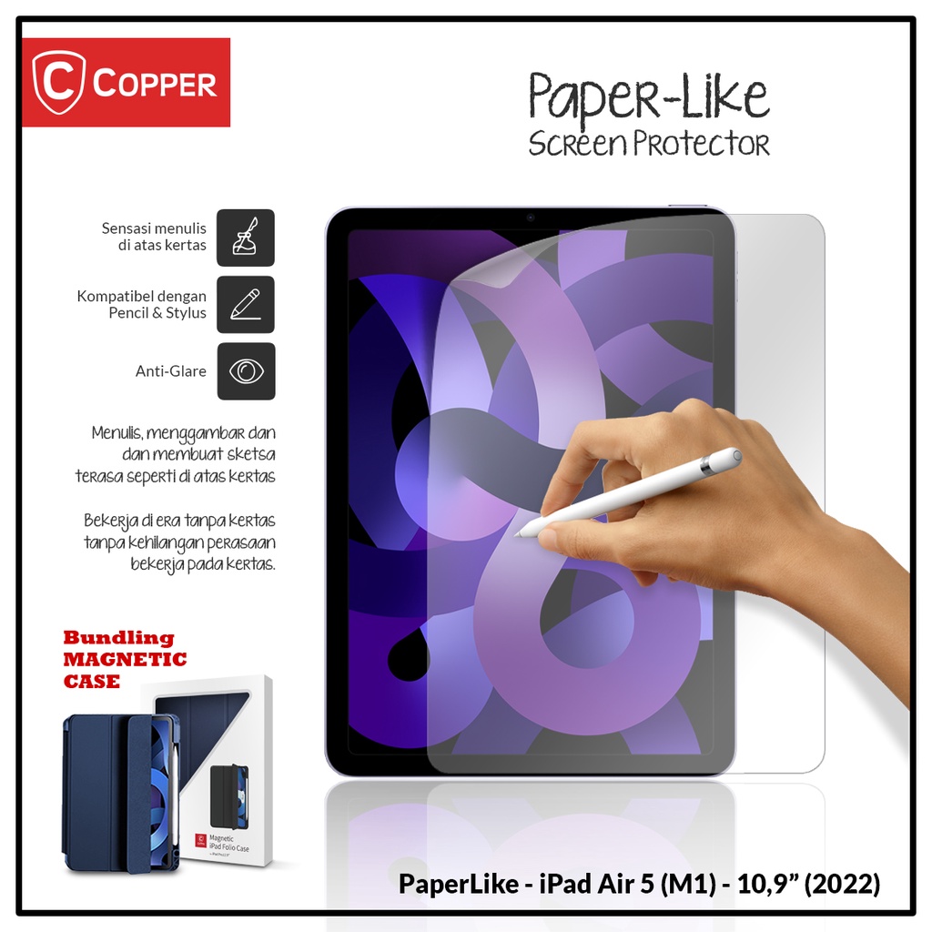 ipad air 5  m1    10 9   2022    copper screen protector paperlike