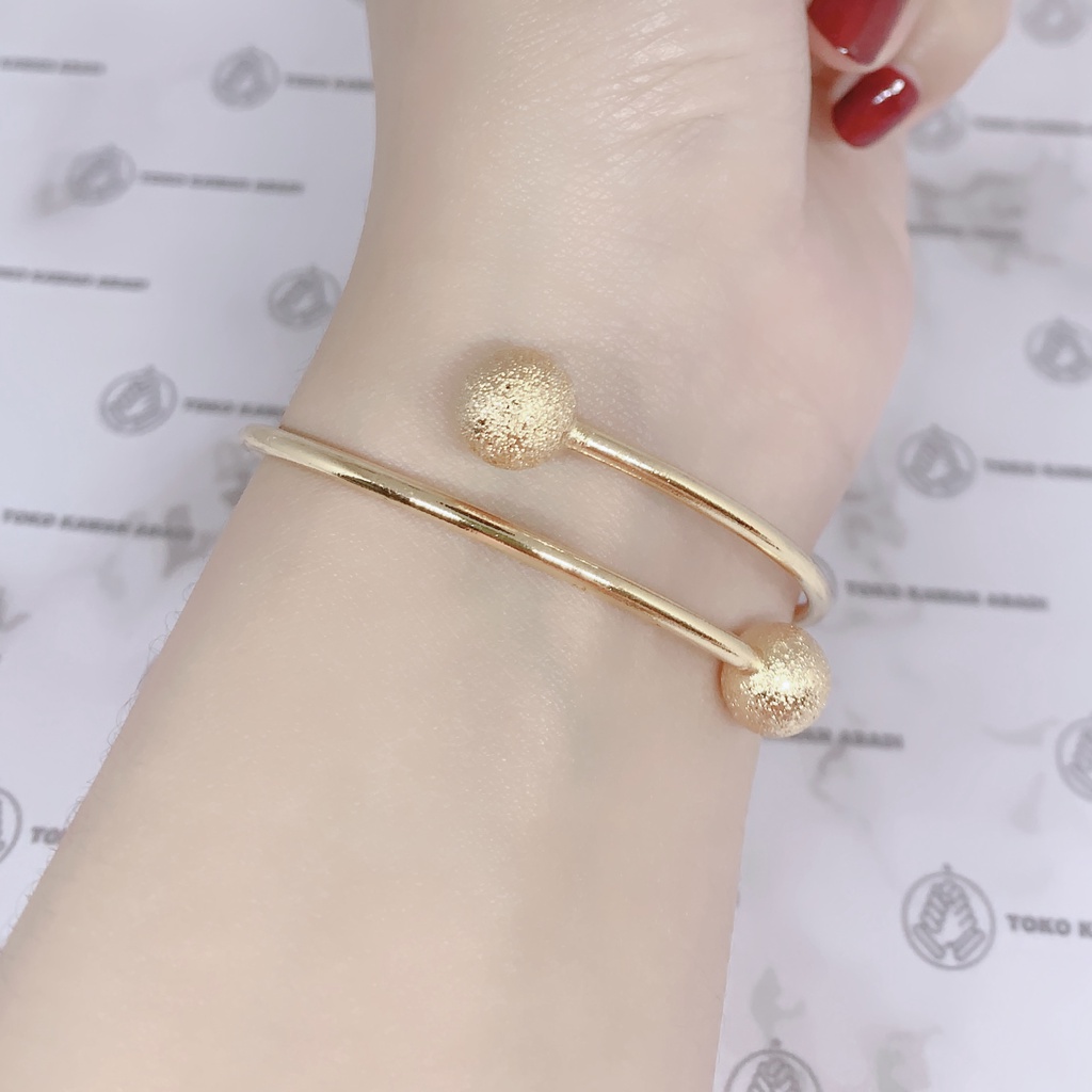 Xuping Gold Gelang Tangan Wanita Model Bangkok Lapis Warna Emas 24K *69