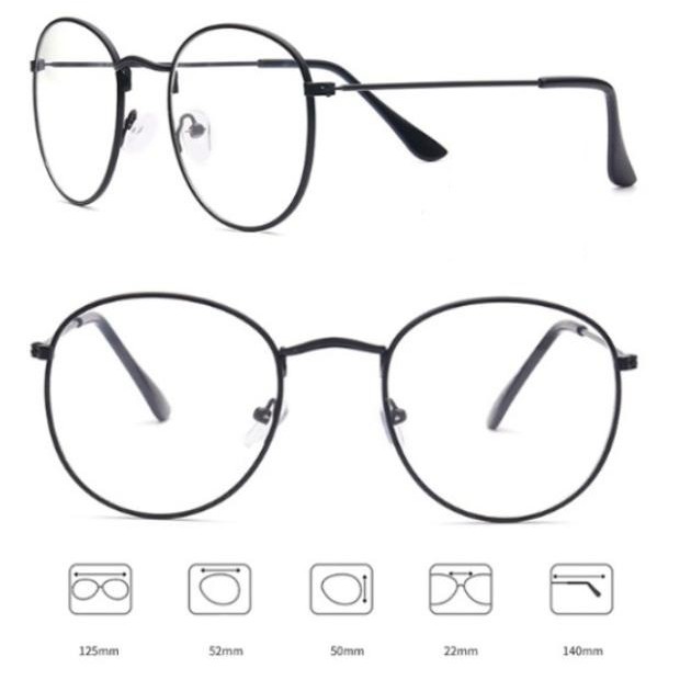 Kacamata Oval Korea Style Bahan Besi Stainless 801XV