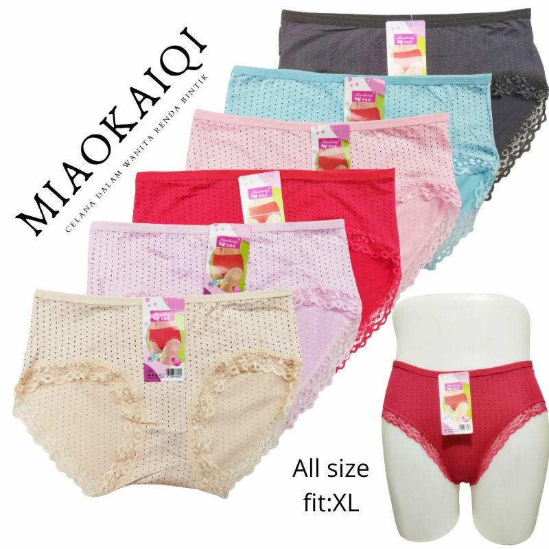 MIAOKAIQI l Celana Dalam Renda Bintik Celana Dalam Wanita /MIAOKAIQI 3319 FREE SIZE