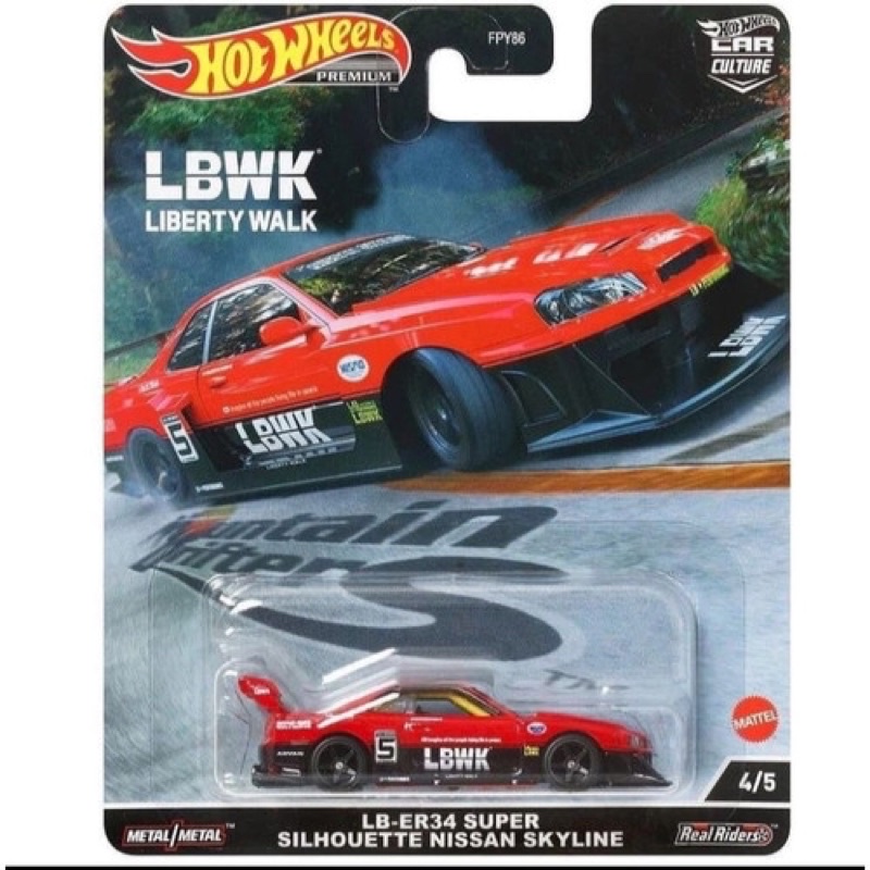 Hotwheels LB-ER34 Super Silhouette Nissan Skyline R34 Liberty Walk LBWK Mountain Drifters
