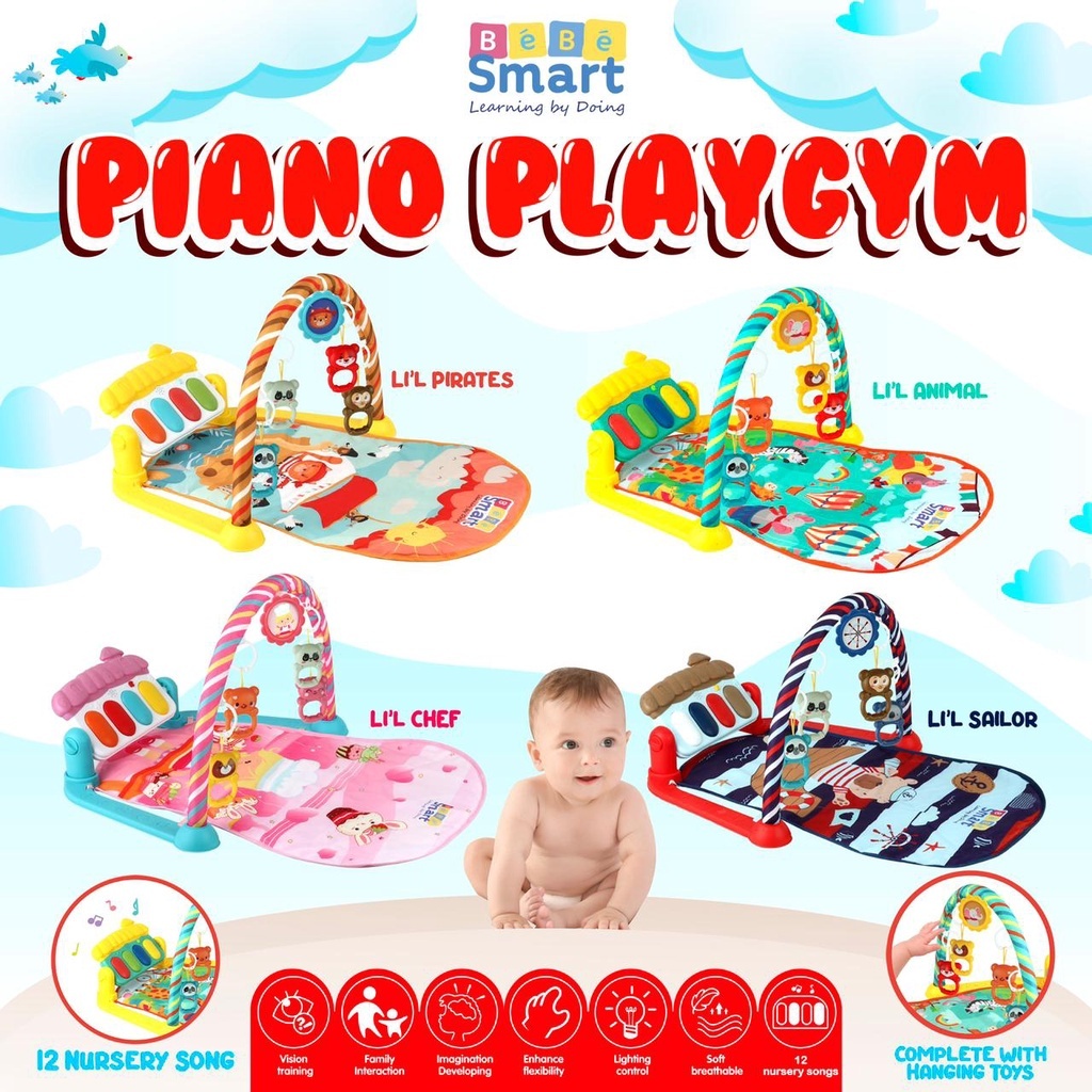 Bebe Smart Piano Playgym / Mainan Piano Bayi Bebe Smart