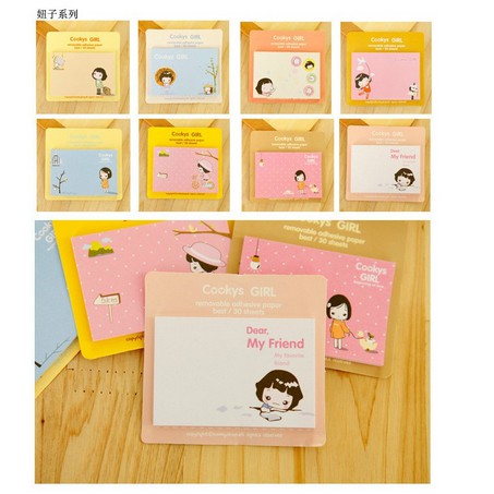MEMO KARAKTER LUCU & UNIK NOTEBOOK CATATAN MEMO KARAKTER-MEMO COOKIE GIRL