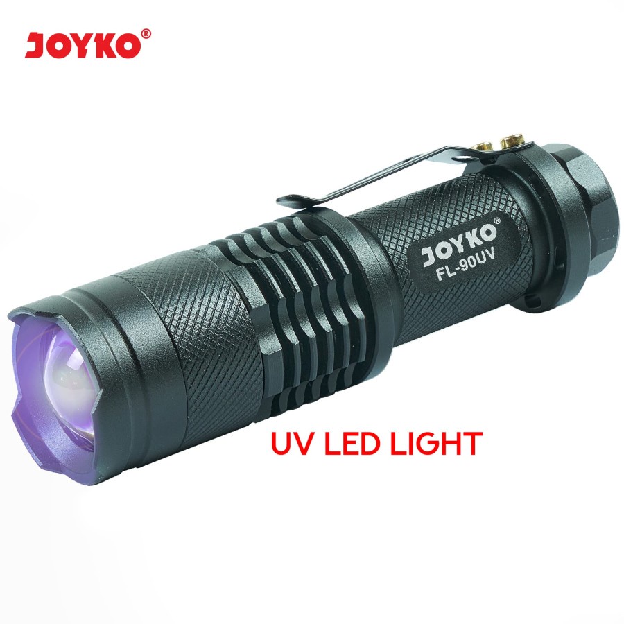 Tactical UV LED Flashlight Senter Joyko FL-90UV Counter Spy Aluminium