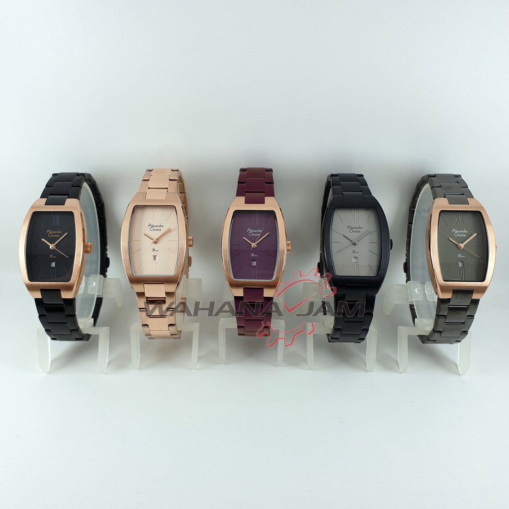 Alexandre Christie AC 2956 LD / Jam Tangan Wanita Alexander Cewek AC2956 Rantai Steel Oval 2455 2872