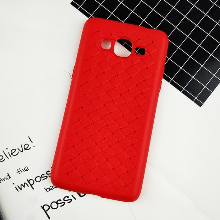 Case Samsung J5 2015 - J7 2015 soft cover casing hp tpu leather WOVEN  Murah