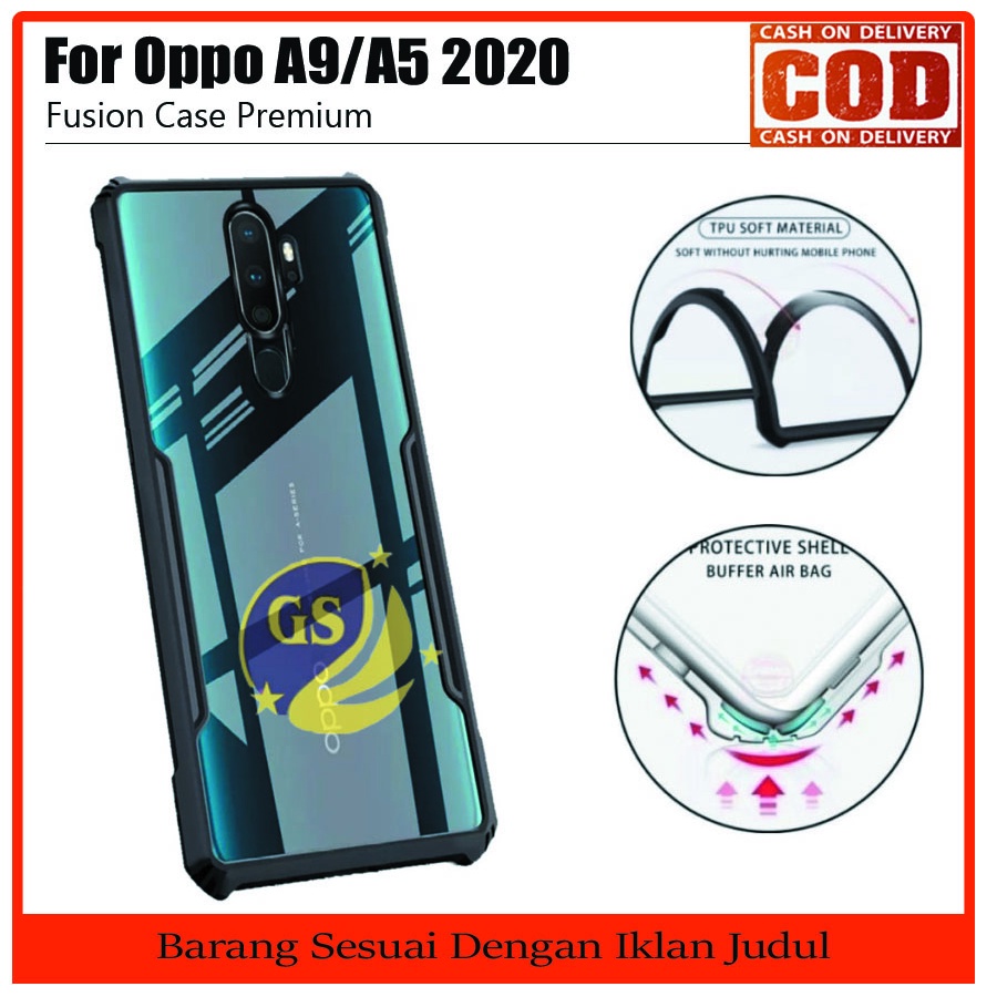 Case Bumper Ipaky XUNDD Oppo A9 2020 / A5 2020 A31 A11K A12 A5S A7 A3S F9 Camera Protection Case Armor Fusion Shockproof Premium Transparan Casing Mika