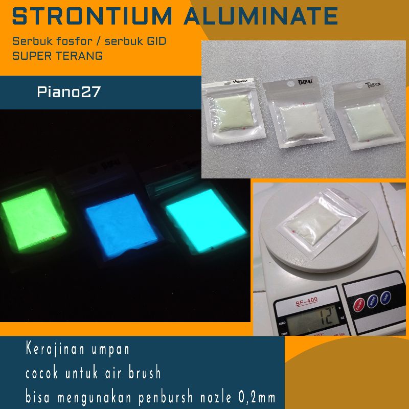 Serbuk Fosfor 10 grm glow in the dark