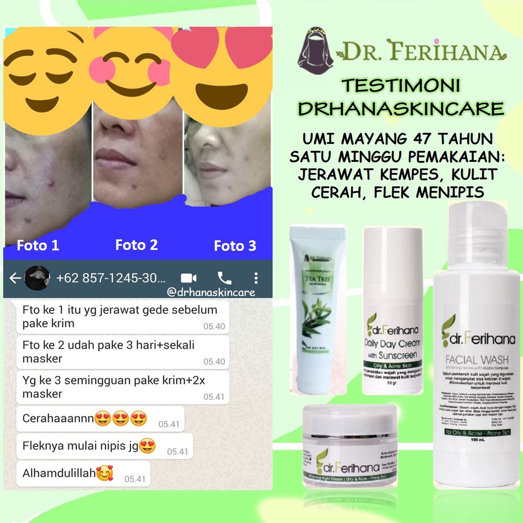 Paket Premium Galactomyces Whitening for Oily &amp; Acne Skin dr. Ferihana Cosmetics &amp; Skincare Paket Perawatan Wajah untuk Kulit Berminyak Berjerawat Ringan Sedang sampai Meradang Bernanah Sekaligus Mencerahkan Memudarkan Bekas Anti Aging BPOM LPPOM HALAL