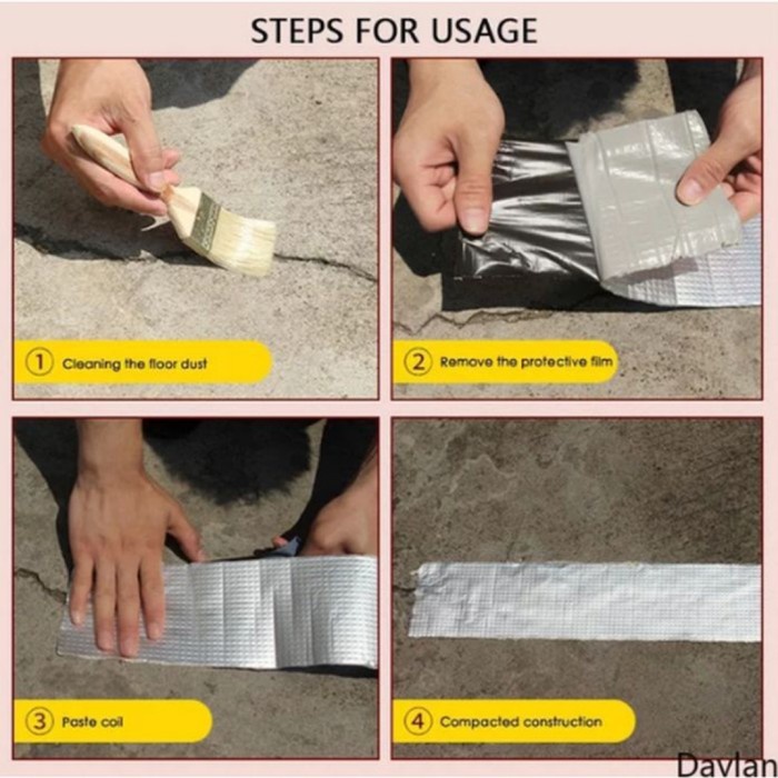 

Lucu Lakban Aluminium Foil Butyl Super Adesive Duct Tape Waterproof 5Cmx3M Berkualitas