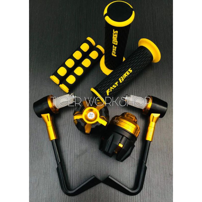 PAKET 4 ITEM#Handgrip Handfat Fasbikes +PROGUARD L + Jalu As RODA + Karet Handle Rem UNIVERSAL SEMUA