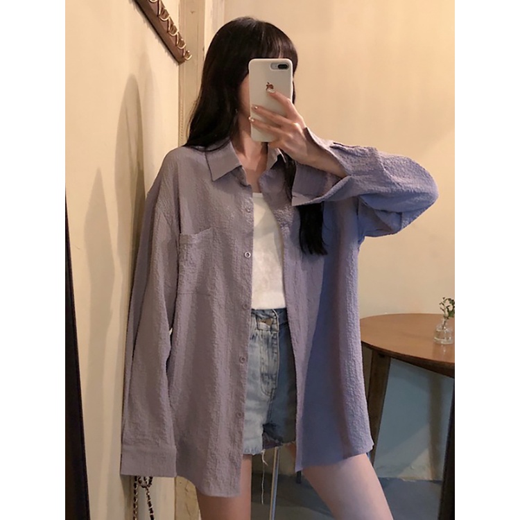 XIAOZHAINV Kemeja Wanita Korean Style Lengan Panjang 979