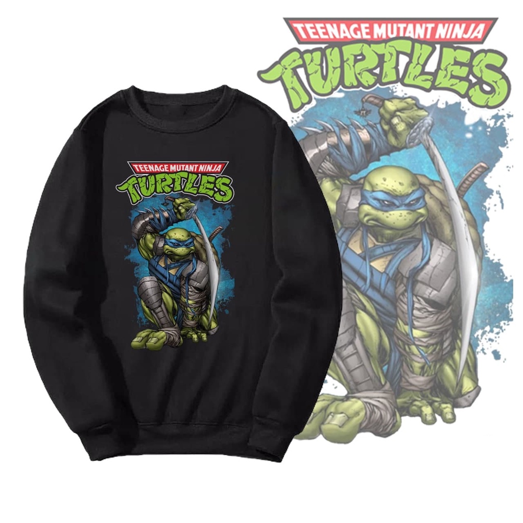 Newofficial Sweater Jumper Printing &quot;TURTLES&quot; TEENAGE MUTANT NINJA Black Collor sweater Crewneck Polos Sablon printing Black Collor  Pria Dan Wanita Sweatshirt Size M L XL Premium