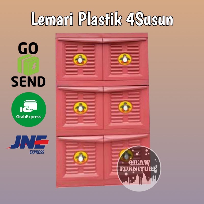 lemari baju pakaian plastik 4susun dan 3susun jumbo multi club PH4/PH3