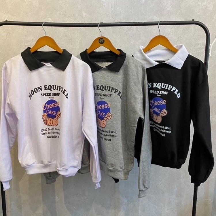 (V1) MOON EQUIPPED SPEEDSHOP SWEATER KERAH BAHAN FLEECE