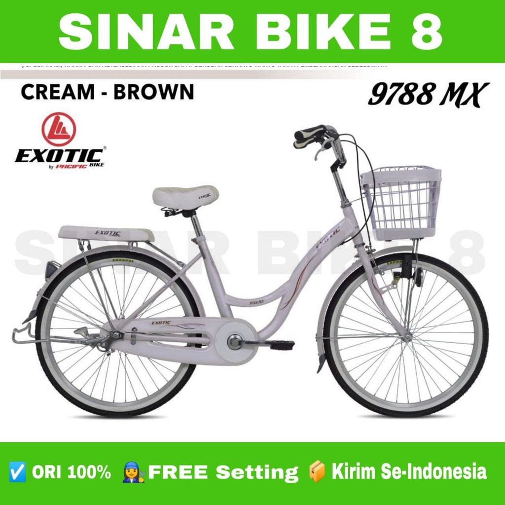 Sepeda Mini Keranjang Dewasa Perempuan Ukuran 20 dan 24 Inch EXOTIC ET 9788 MX