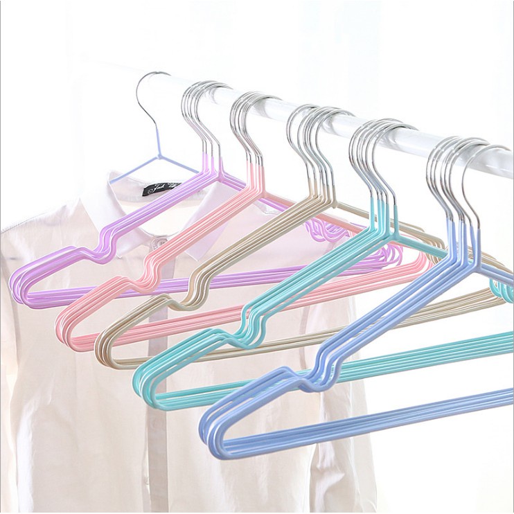 Rumah_kita2020 Gantungan Baju Kawat Hanger Jemuran Pakaian Anti Karat Kualitas Impor Warna Warni Gantungan Hanger (1Pack 10 Pcs)BISA COD PROMO!!