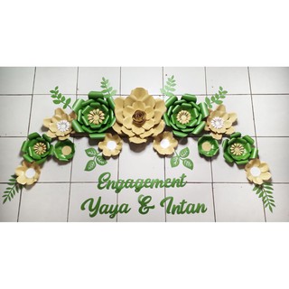 Paper Flower Backdrop Banner Dekorasi Lamaran Tunangan ...