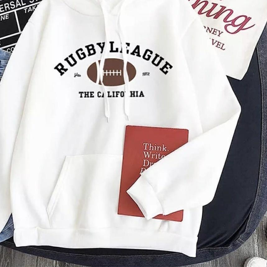SWEATER HOODIE WANITA || RUGBY CALIFORNIA SWEATER HOODIE