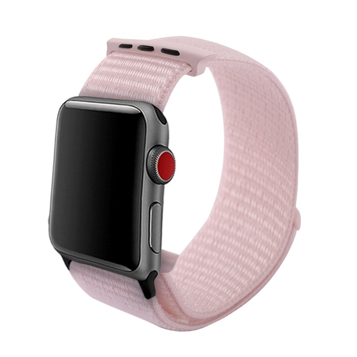 Tali Jam Apple Watch Woven Nylon Strap Band 42mm 44mm Series 1 2 3 4 5 - Pearl Pink