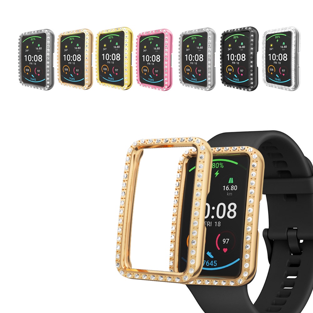 Cover Pelindung Case Untuk Huawei Watch Fit Smart Watch band TPU Plating Bling Pelindung Bumper Frame Shell Cases Aksesoris