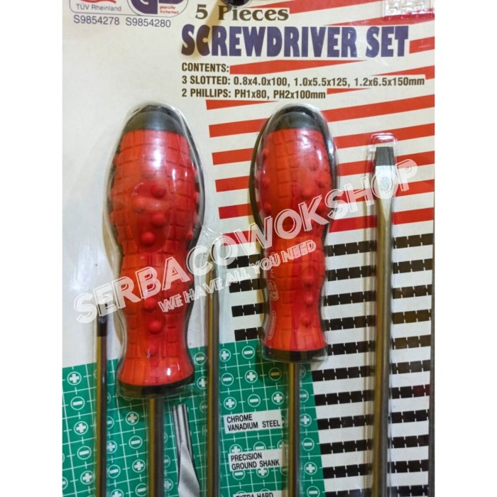 Obeng Karet Set 5 Pcs - Cushion Screwdriver Set Termurah Berkualitas