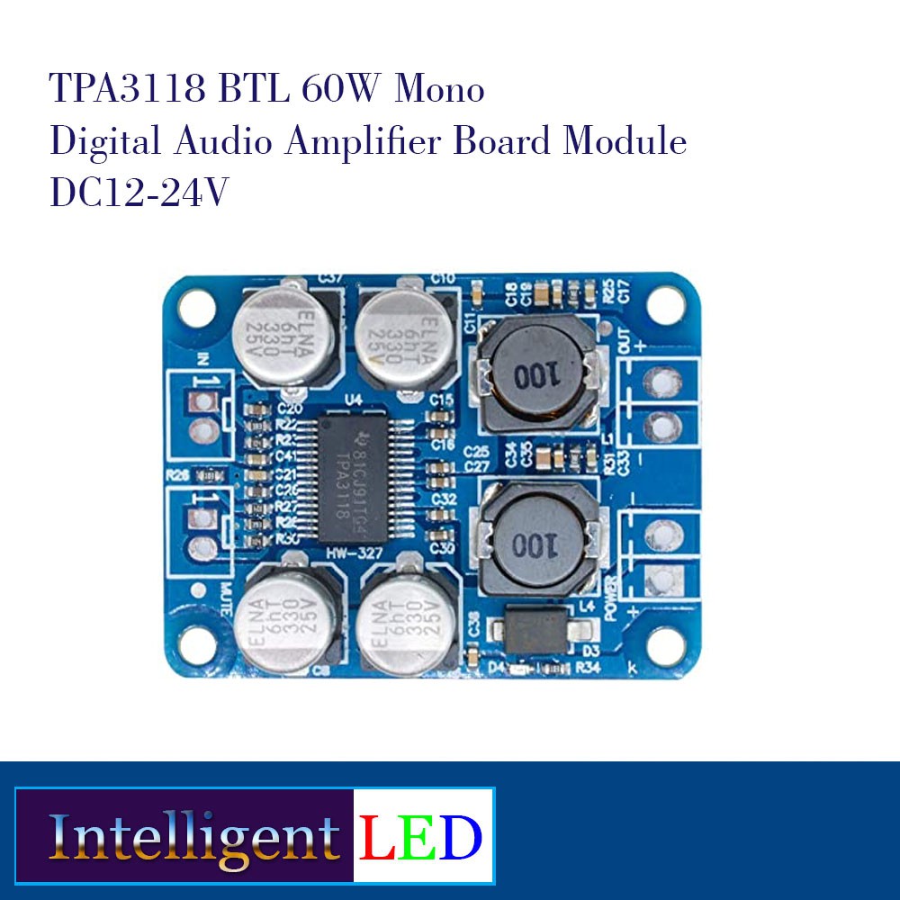 TPA3118 BTL 60W Mono Digital Audio Amplifier Board Module DC12-24V