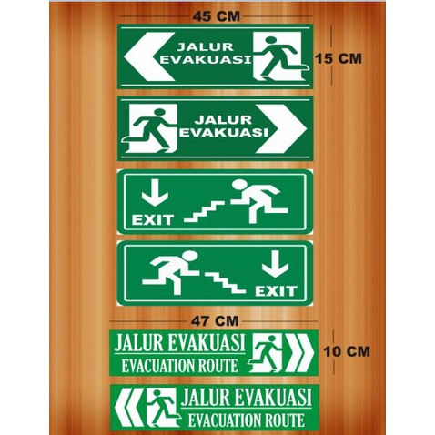 

STICKER WATERPROOF JALUR EVAKUASI, SIGN LABEL STICKER JALUR EVAKUASI