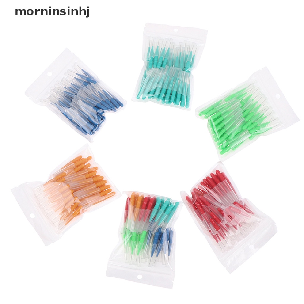 Mornin 50pcs Tusuk Gigi Interdental Bahan Plastik Untuk Kebersihan Mulut