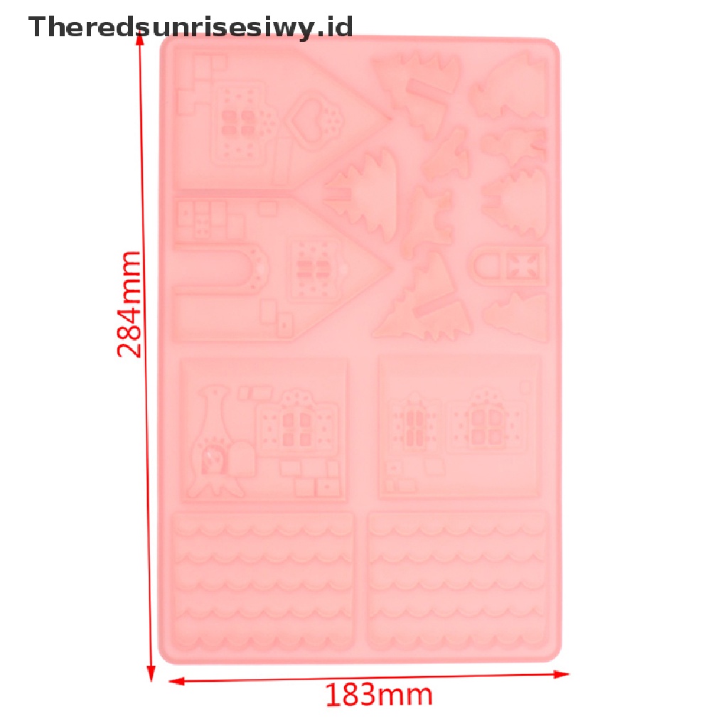# Alat Rumah Tangga # 1pc Cetakan Coklat Bentuk Rumah Natal Bahan Silikon Untuk Dekorasi