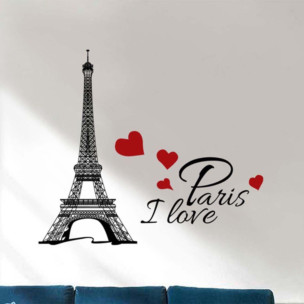 Populer Wall Art Sticker New Kamar Tidur Kantor Ruang Tamu Quotes Inspiratif I Love Paris