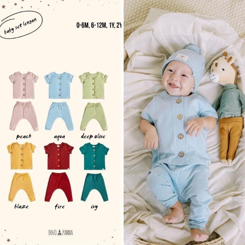 Bohopanna Bohobaby Baby Set Lengan 0-2Y Baju Bayi Baju Tidur Bayi Piyama Bayi Setelan Bayi