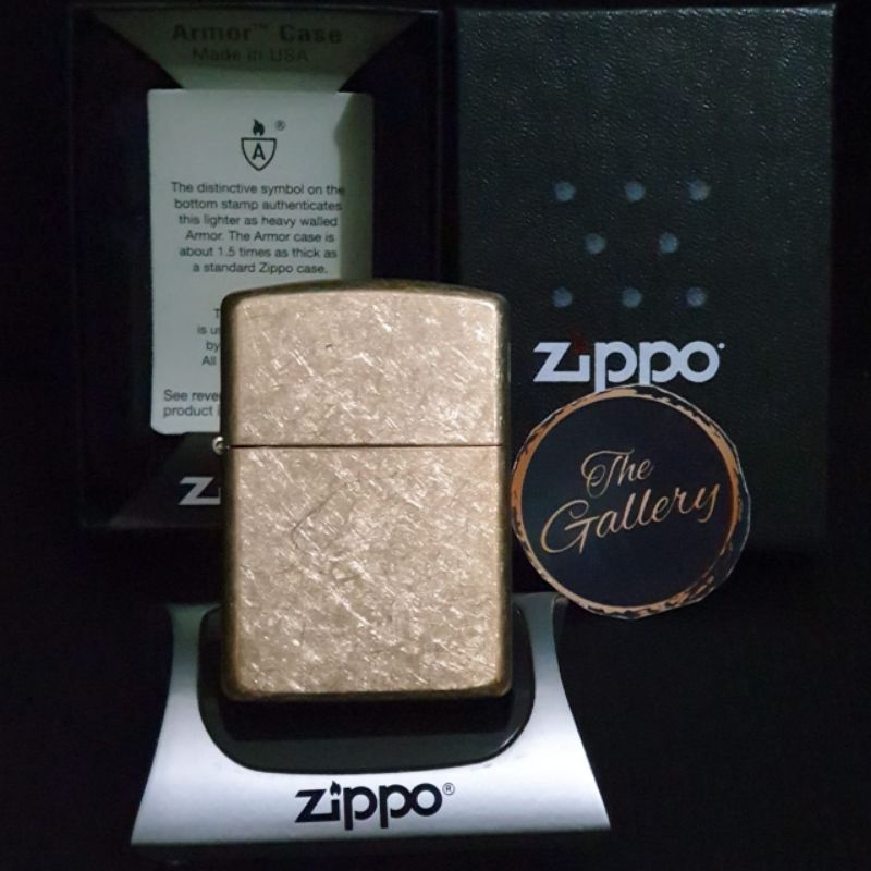 ⭐⭐⭐⭐⭐ 28496 ORIGINAL ZIPPO ARMOR TUMBLED BRASS