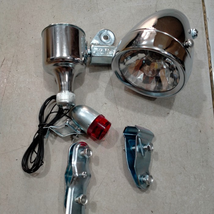 Lampu Sepeda Ontel Dinamo Fullset Antik