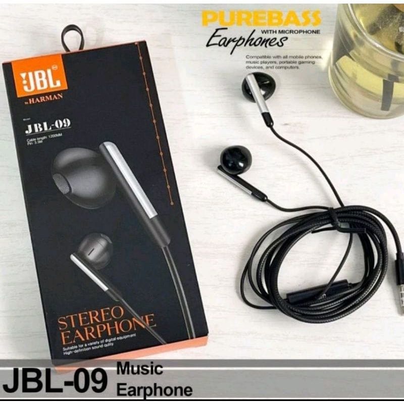 Headset JBL-09 Stereo Bass Handsfree JBL09 Stereo Bass Earphone JBL-09 Stereo Bass