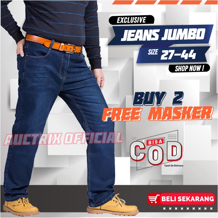 Celana Jeans Panjang pria Cowok Real Jumbo Big Size 33-44