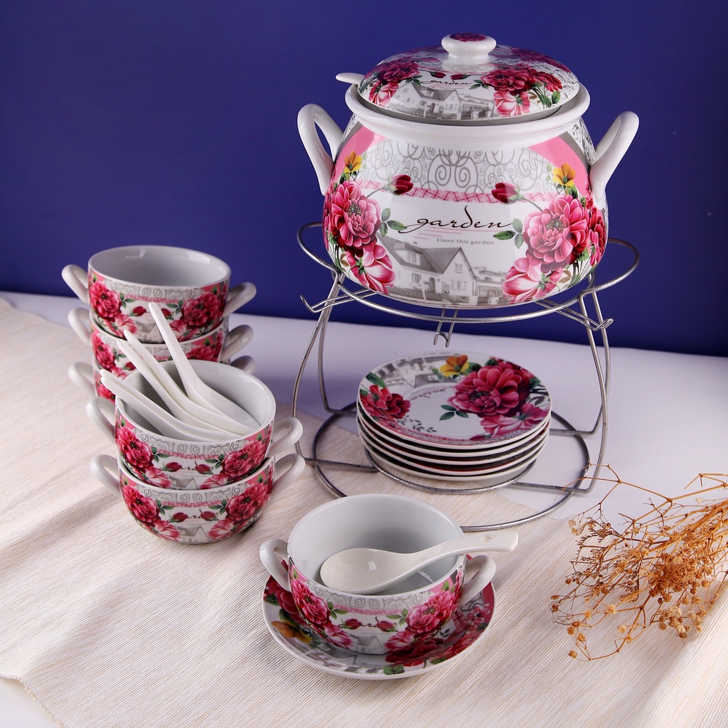 Soup Tureen / Wadah Saji Keramik Set Capodimonte