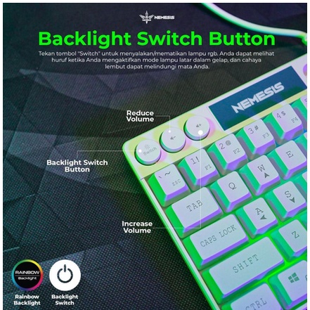 ITSTORE Keyboard Gaming NYK K06 TKL Rainbow - NYK K-06 ERIS NYK K 06 Garansi resmi 1 tahun LED