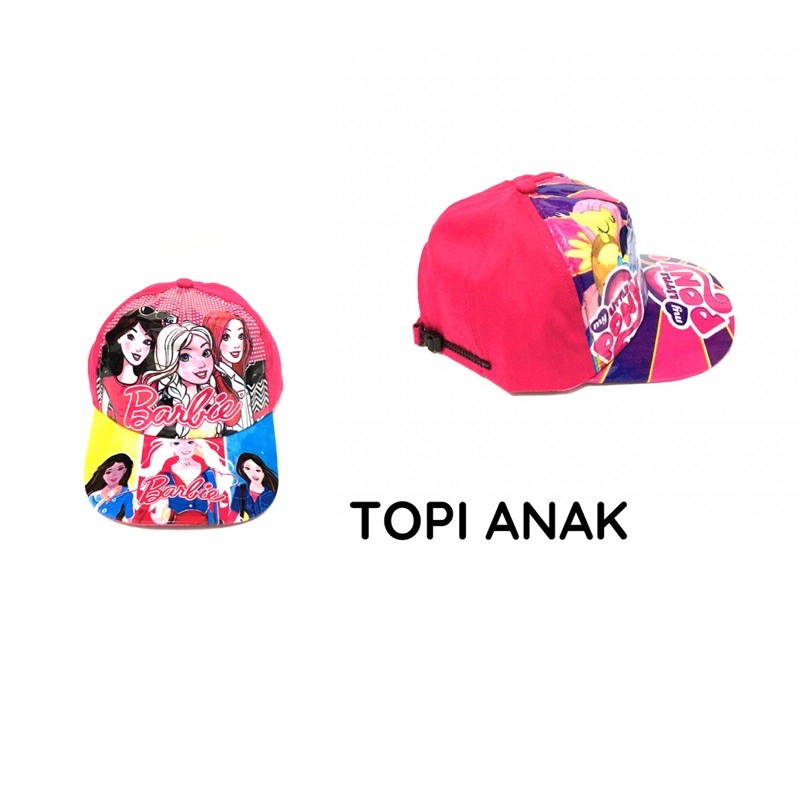 Topi Anak karakter CAR, TAYO, TOBOT, MICKEY, DORAEMON, SUPER HERO, LOL, BARBIE, dll