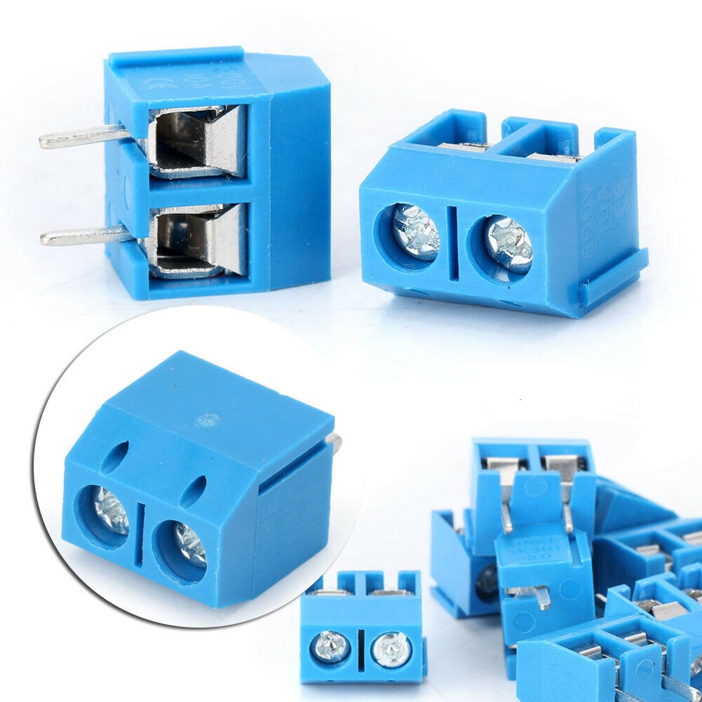 KF301-2P 2 Pin Plug-in Screw Terminal Block PCB Connector Konektor 5 mm Blue Biru