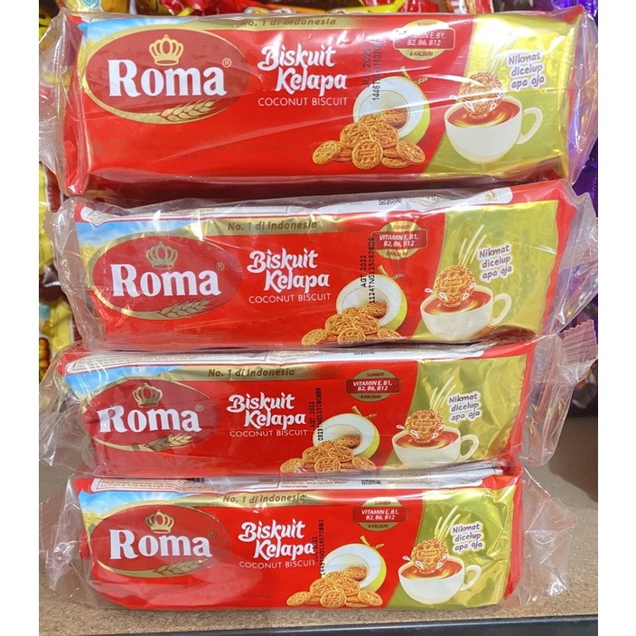 

Roma biskuit kelapa renceng isi 10 sachet