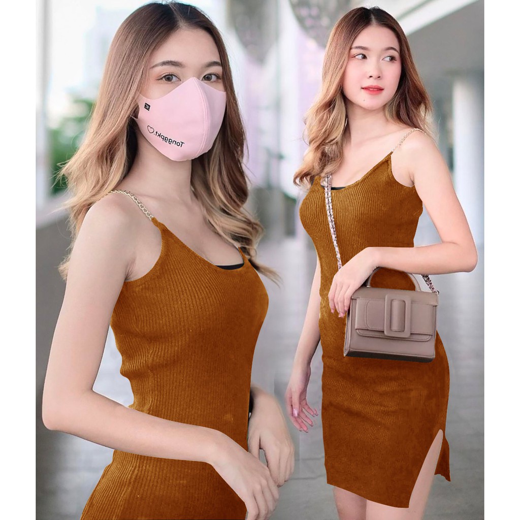 WSE390 - Dress Rajut Slite Rantai Dress Rajut Wanita Dress Wanita SexyL-XL LD 100-120 PJ 110 CM PREMIUM QUALITY