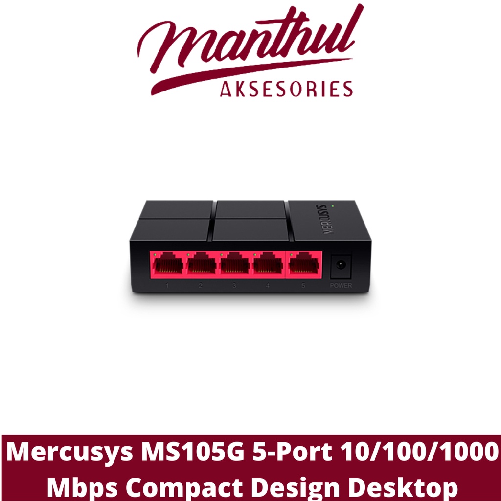 Mercusys MS105G 5-Port 10/100/1000 Mbps Compact Design Desktop Switch