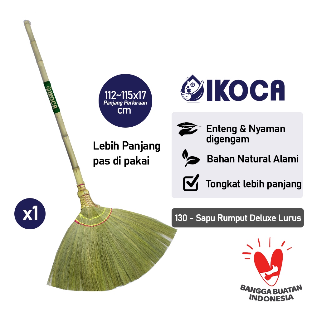 IKOCA Sapu Rumput Deluxe Lurus Sapu Lantai Sapu Grass Broom IKO-130