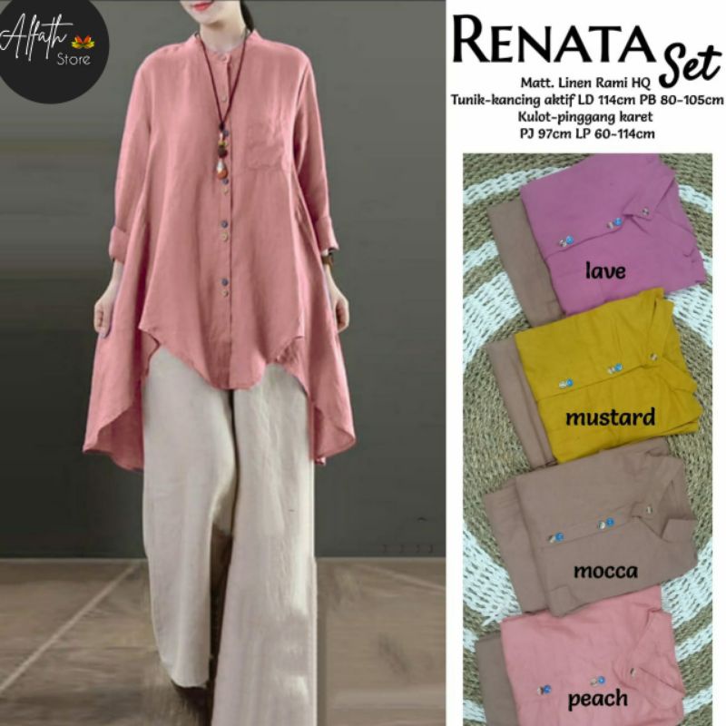 Setelan wanita//One Set Tunik//Renata//Busui//Jumbo//All Size Ld 114cm