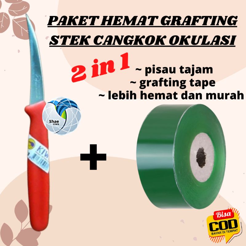 PISAU+GRAFTING TAPE CANGKOK OKULASI STEK SAMCUK SATU PAKET HEMAT TERMURAH