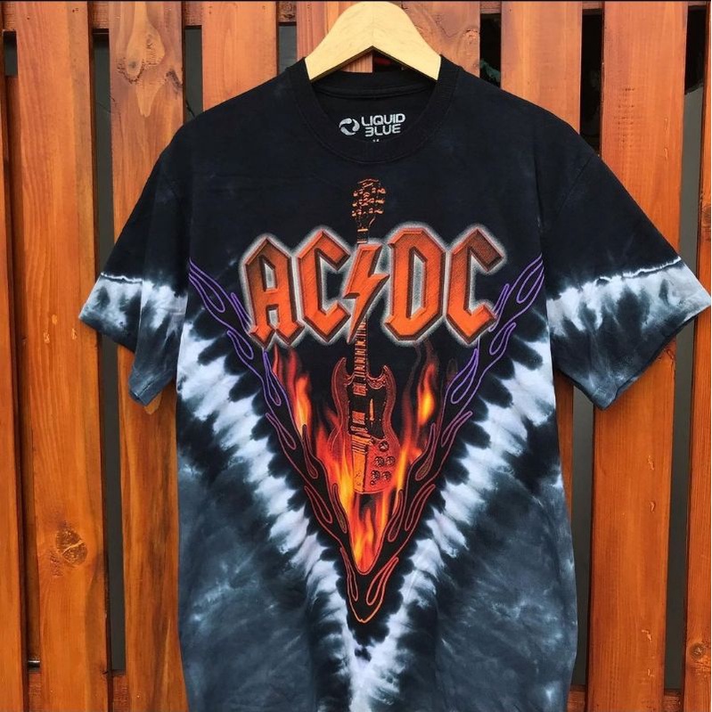 T Shirt Band Tie Dye ACDC - HELLS BELLS by LIQUIDBLUE Original