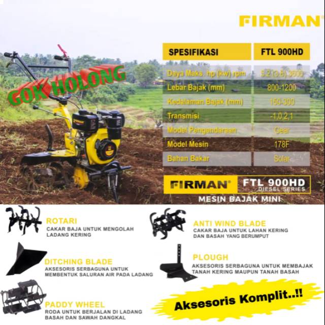 Traktor Cultivator FTL 900 HD FIRMAN DIESEL