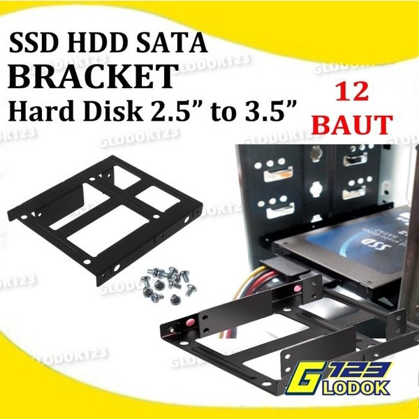 Bracket Braket Breket Harddisk Dudukan HDD SSD 2.5 To 3.5 Inch PC CPU